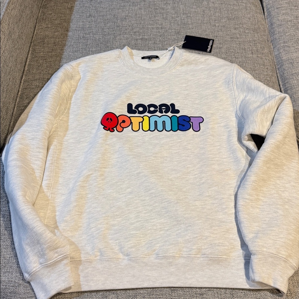 Madhappy Cream Heather Gray Crew Sweatshirt Size Medium